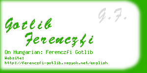 gotlib ferenczfi business card